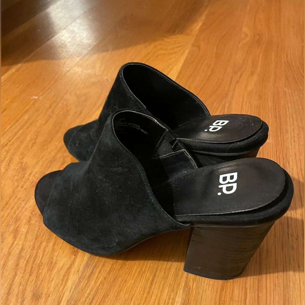 BP. Tale 2 Mule Sandal, Black Suede